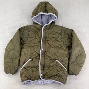 Operation Warm Kids Jacket M‎ (10/12) Green Hooded Liner Puffer Firefighters USA